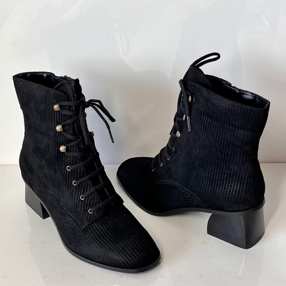 Impo Jiana Pinstripe Block Heel Ankle Bootie